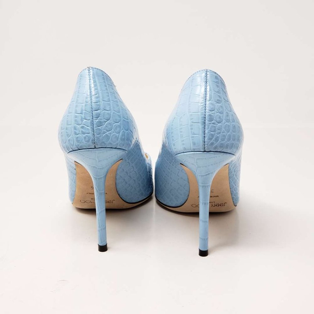 Jimmy Choo Pumpus Light Blue Leather High Heel - Picture 7 of 9